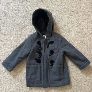 Circo Charcoal Hooded Pea Coat with Toggle Accents